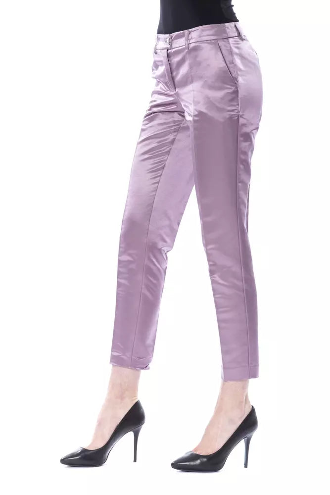 BYBLOS Pantaloni in Cotone Viola da Donna
