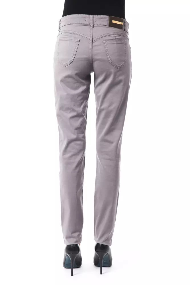 Pantaloni da donna in cotone grigio BYBLOS