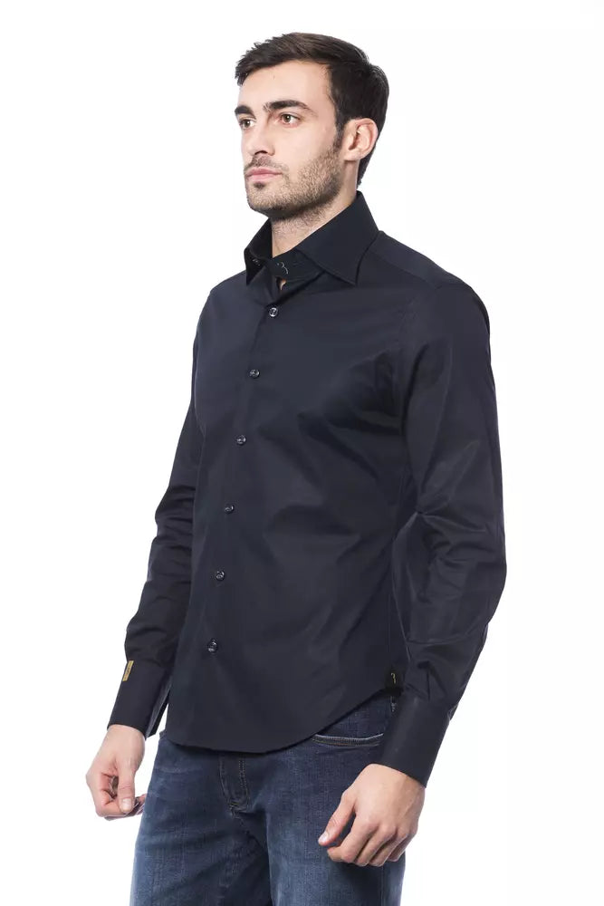 Camisa de algodón azul