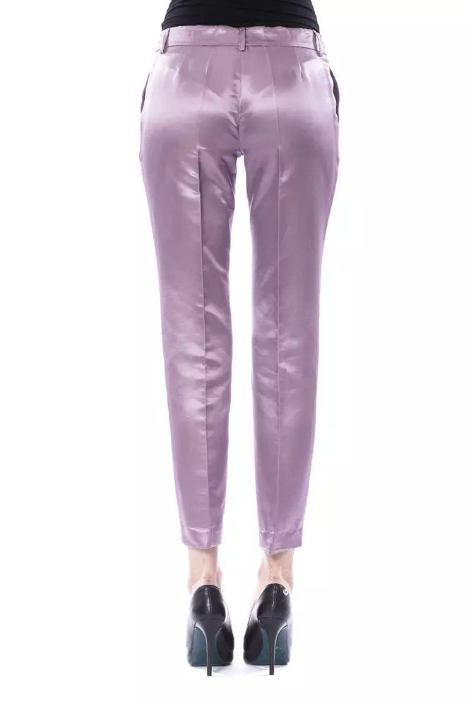 BYBLOS Pantaloni in Cotone Viola da Donna