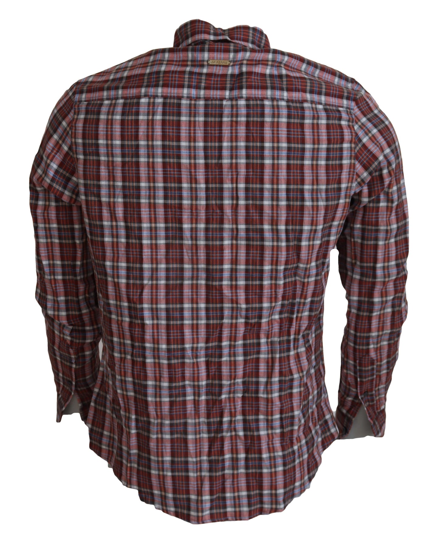 Camicia casual a maniche lunghe in cotone a quadri multicolor