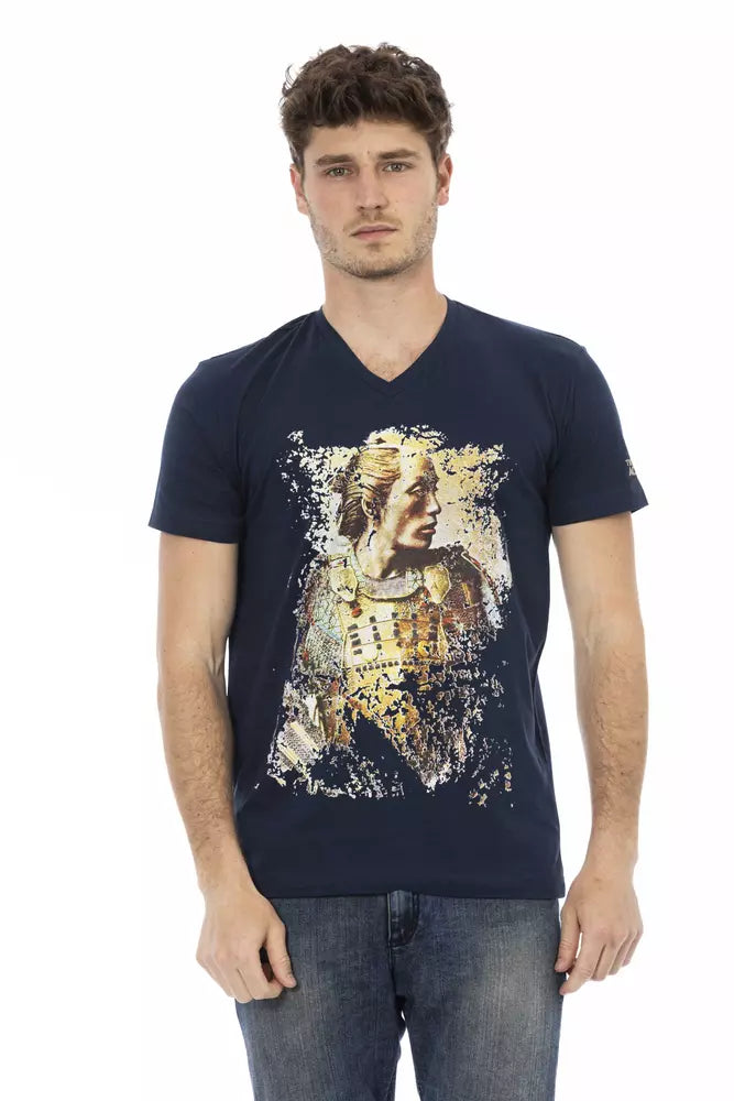 Camiseta de algodón azul