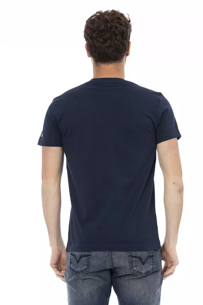 Camiseta de algodón azul