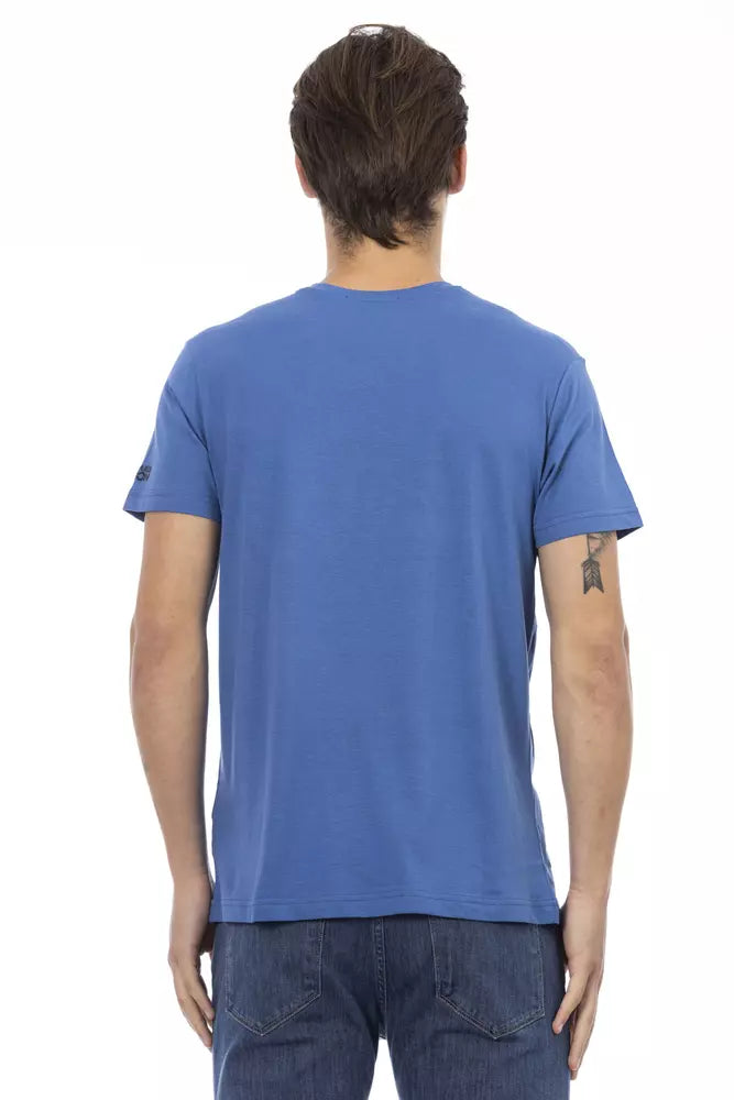 Camiseta de algodón azul