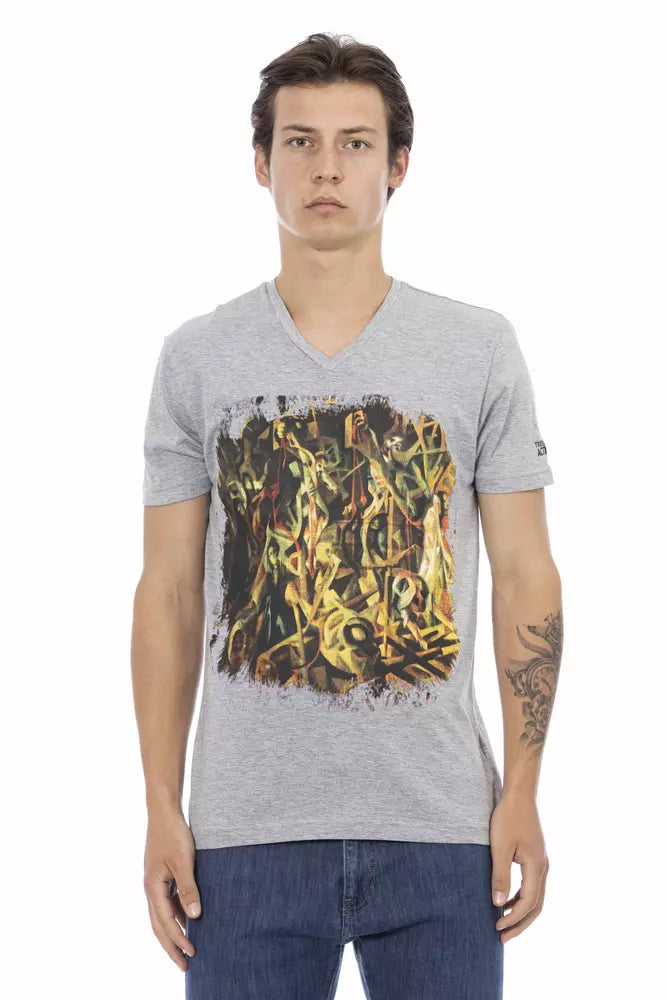 Camiseta de algodón gris