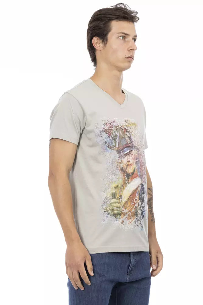 Camiseta de algodón gris