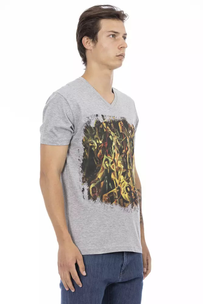 Camiseta de algodón gris