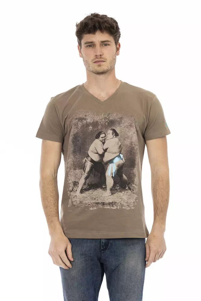 Camiseta de algodón marrón