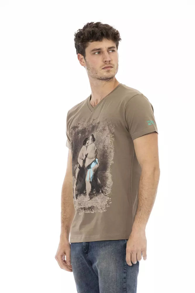 Camiseta de algodón marrón