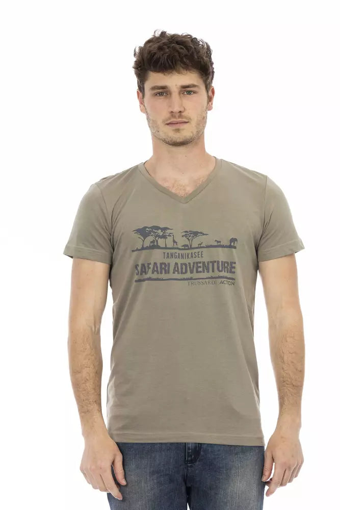 Camiseta de algodón marrón