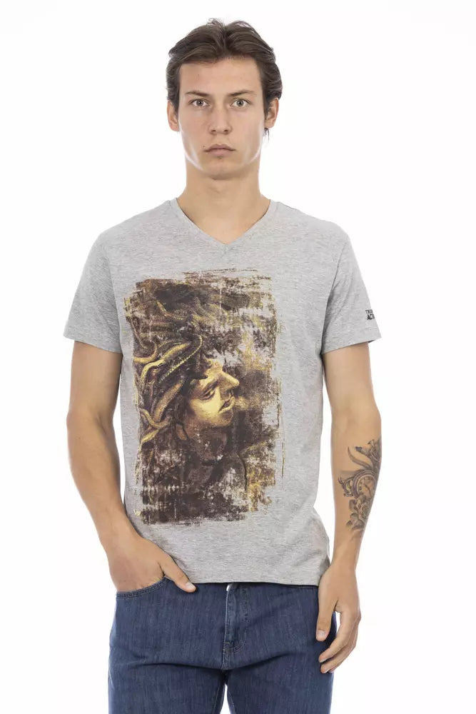 Camiseta de algodón gris