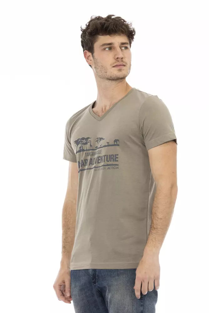Camiseta de algodón marrón