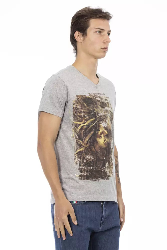 Camiseta de algodón gris