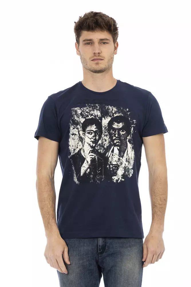 Camiseta de algodón azul