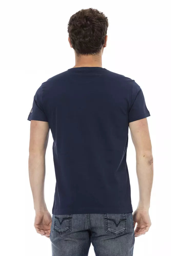 Camiseta de algodón azul