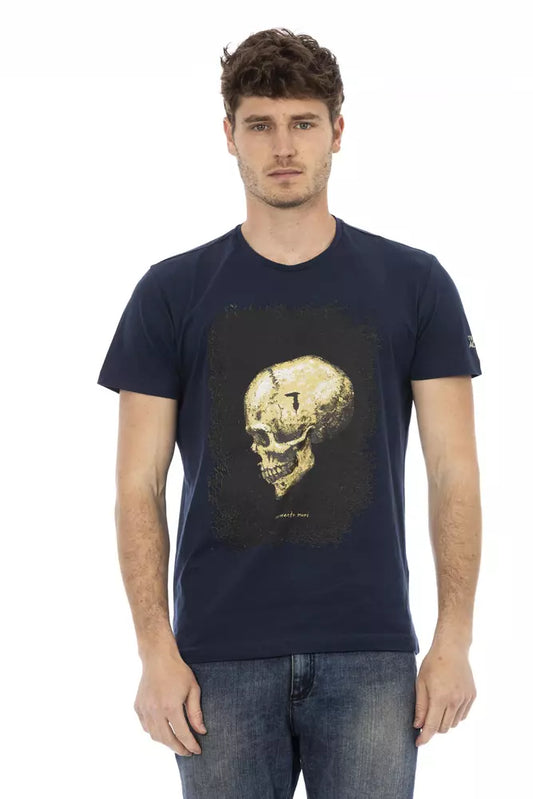 Camiseta de algodón azul