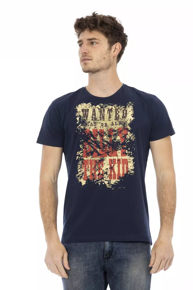 Camiseta de algodón azul