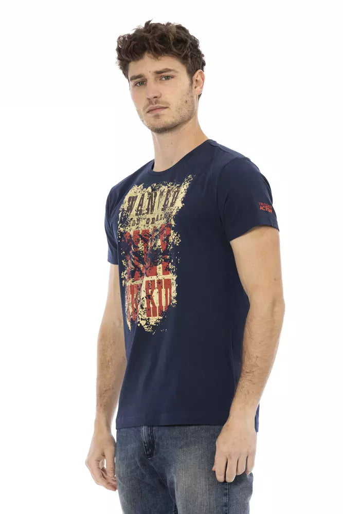 Camiseta de algodón azul