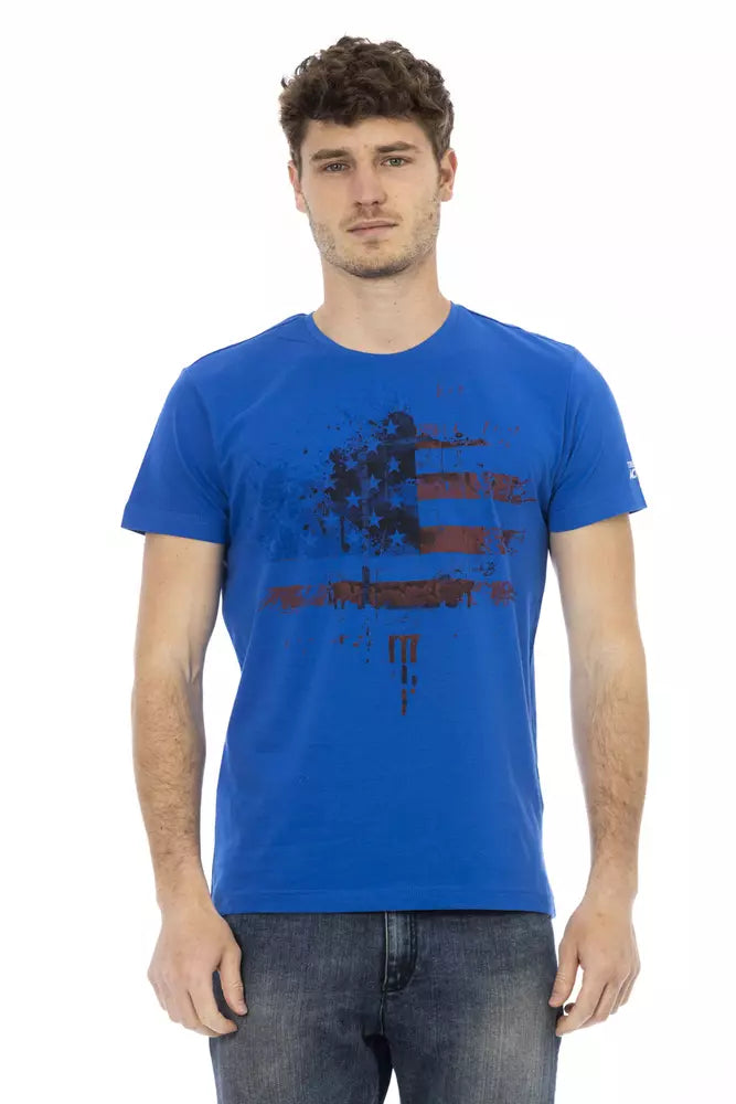 Camiseta de algodón azul