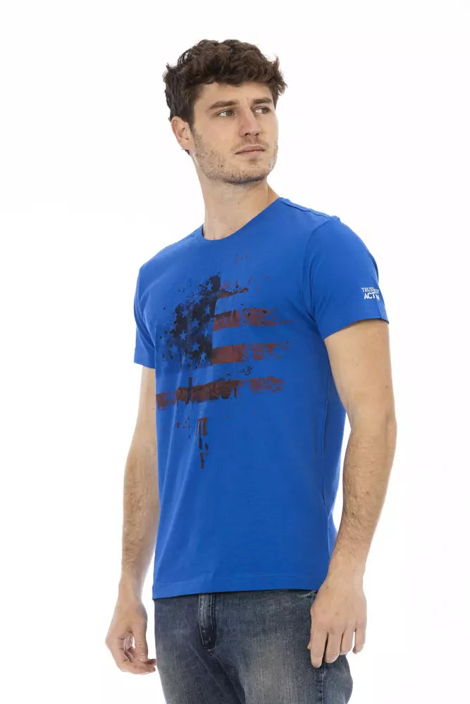 Camiseta de algodón azul