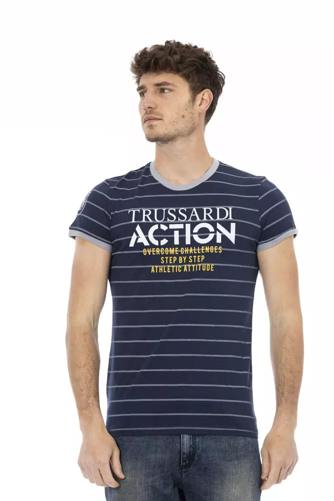Camiseta de algodón azul