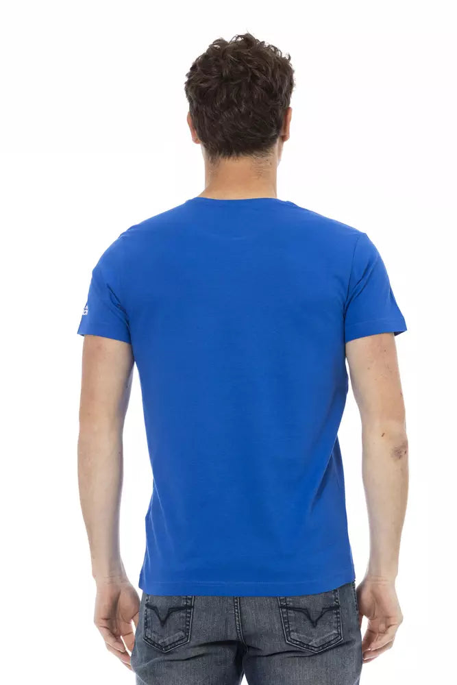 Camiseta de algodón azul