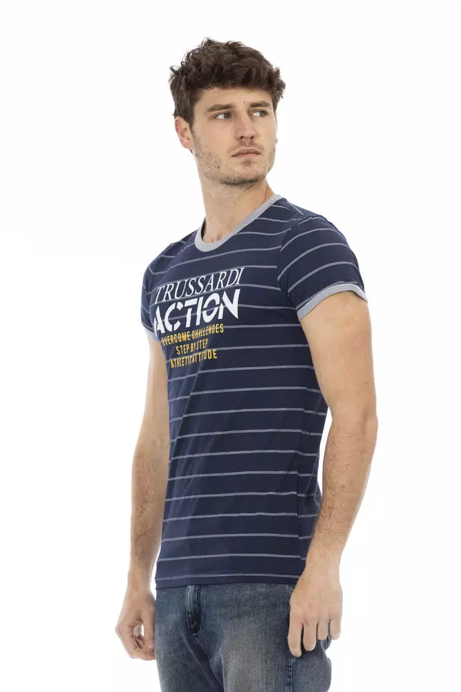Camiseta de algodón azul