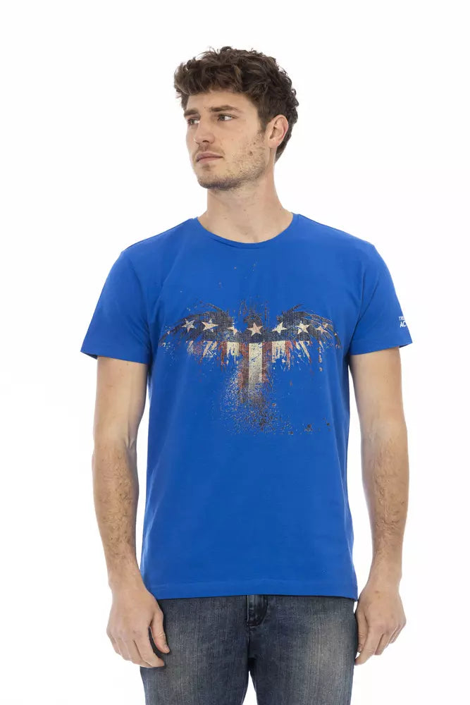 Camiseta de algodón azul