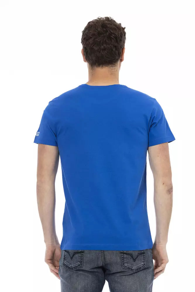 Camiseta de algodón azul