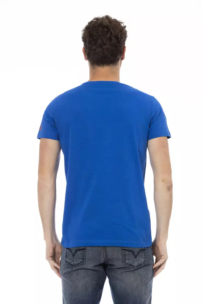 Camiseta de algodón azul