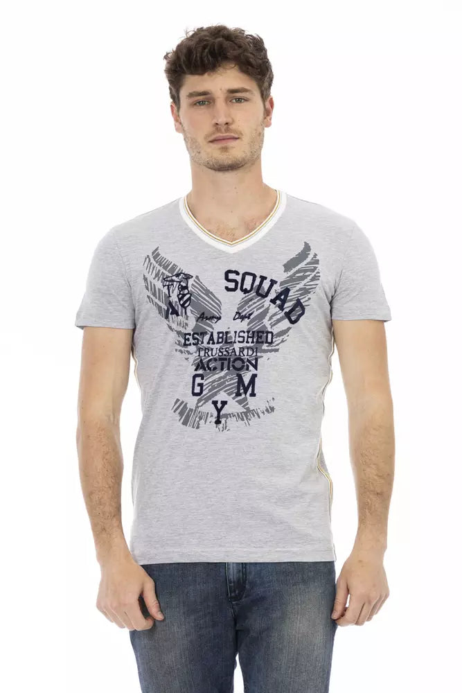 Camiseta de algodón gris