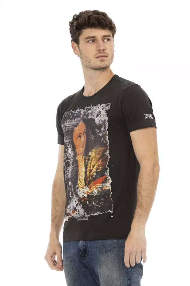 Camiseta de algodón negra