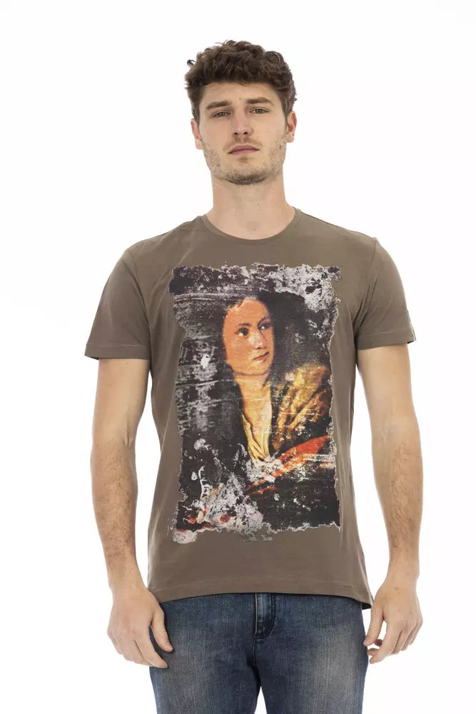 Camiseta de algodón marrón