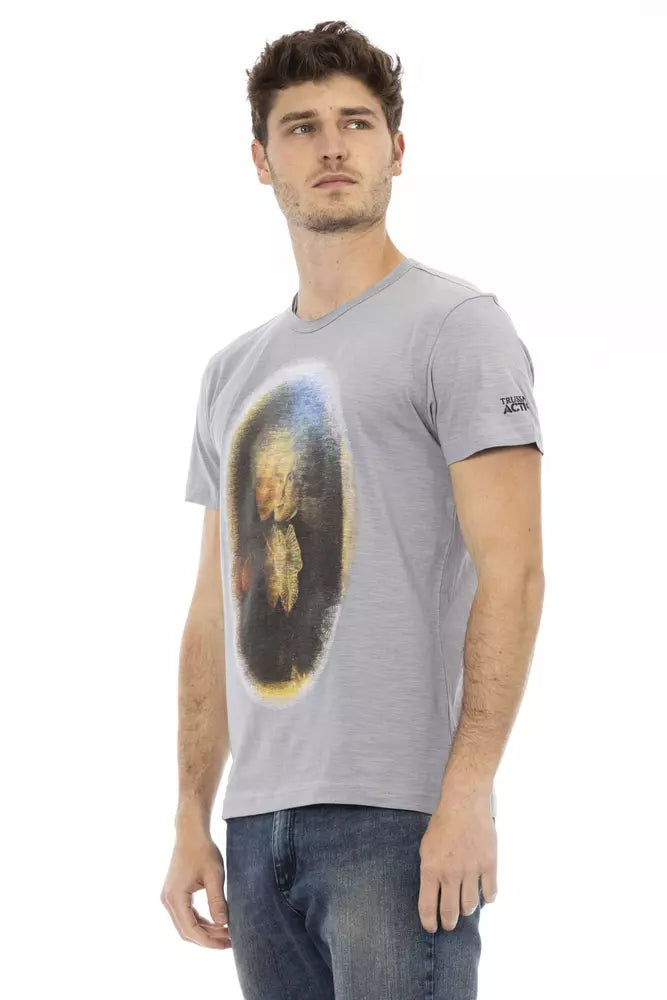Camiseta de algodón gris