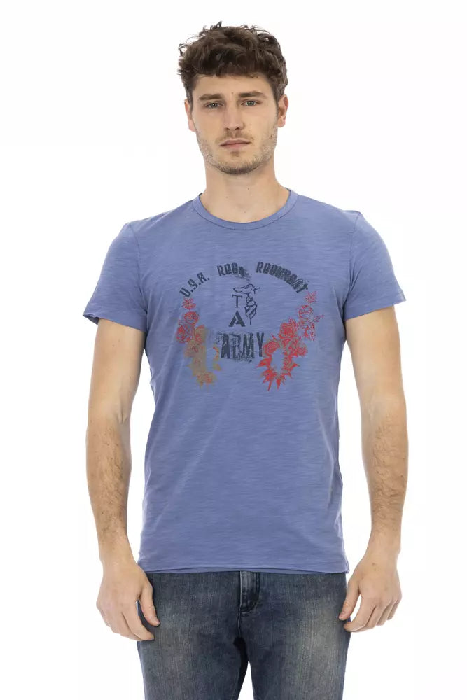 Camiseta de algodón azul