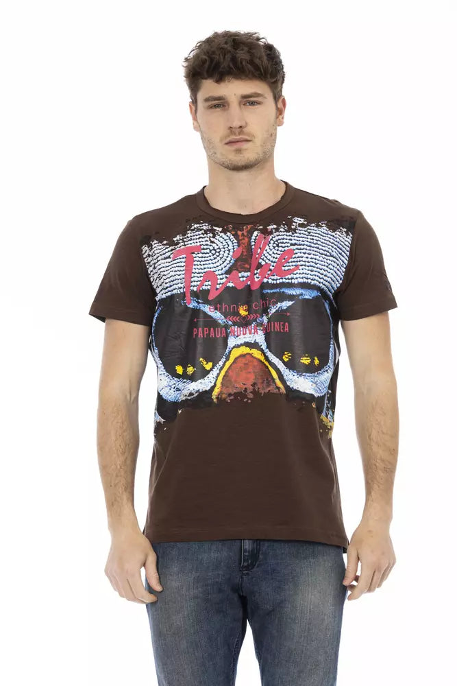 Camiseta de algodón marrón