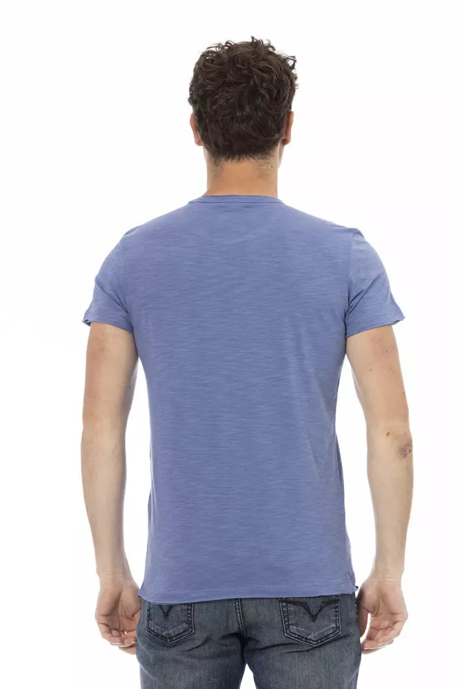 Camiseta de algodón azul