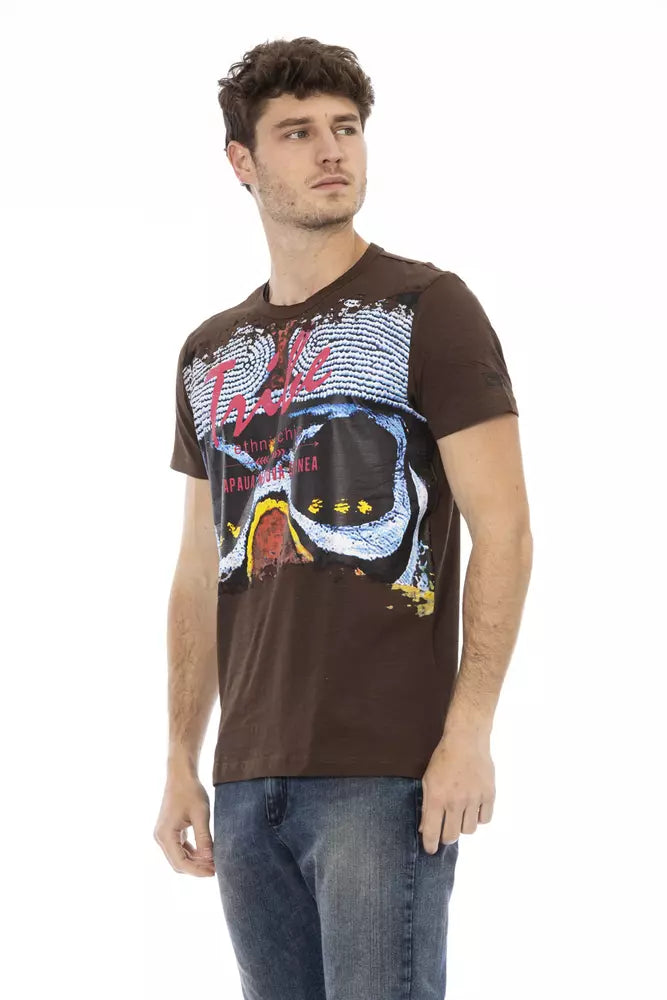 Camiseta de algodón marrón