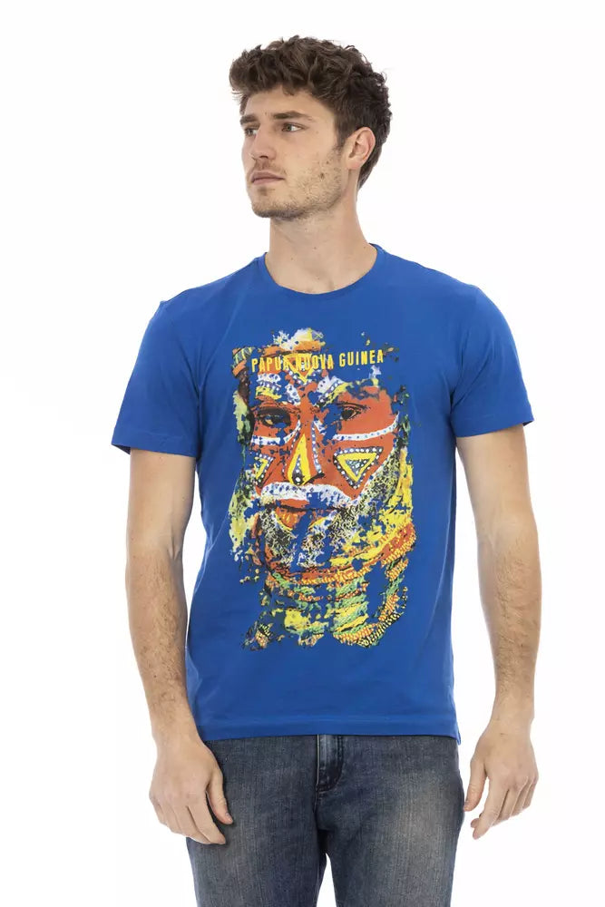 Camiseta de algodón azul