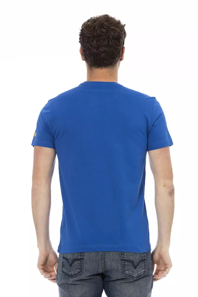 Camiseta de algodón azul