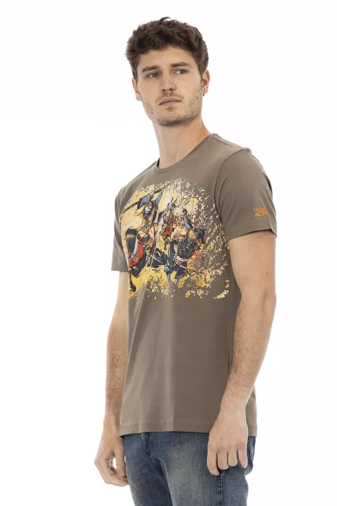 Camiseta de algodón marrón