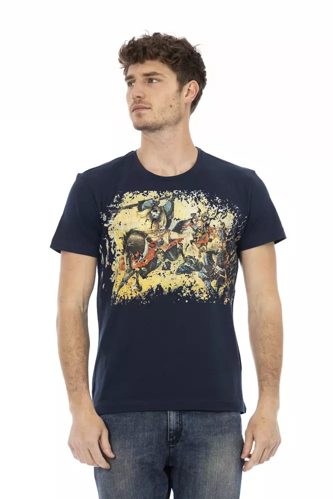 Camiseta de algodón azul