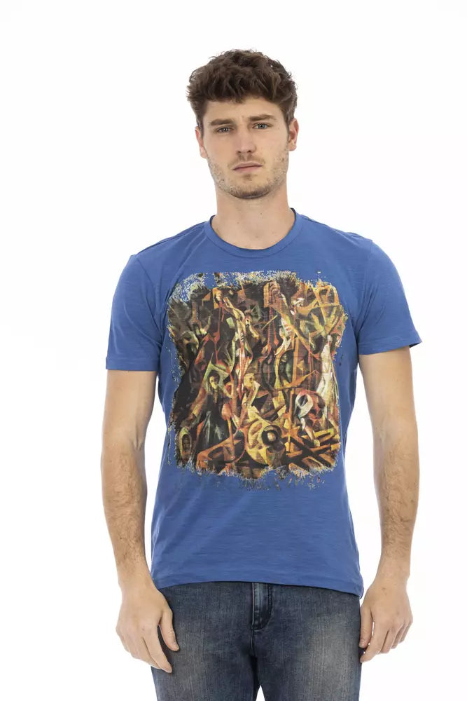 Camiseta de algodón azul
