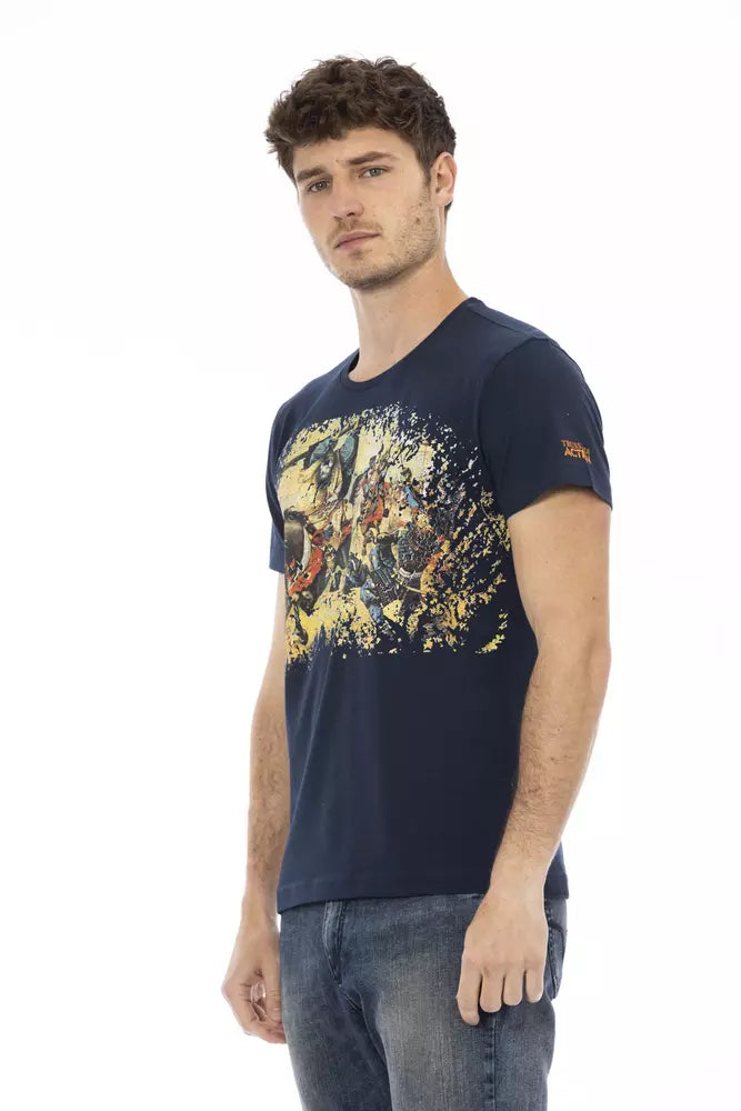 Camiseta de algodón azul