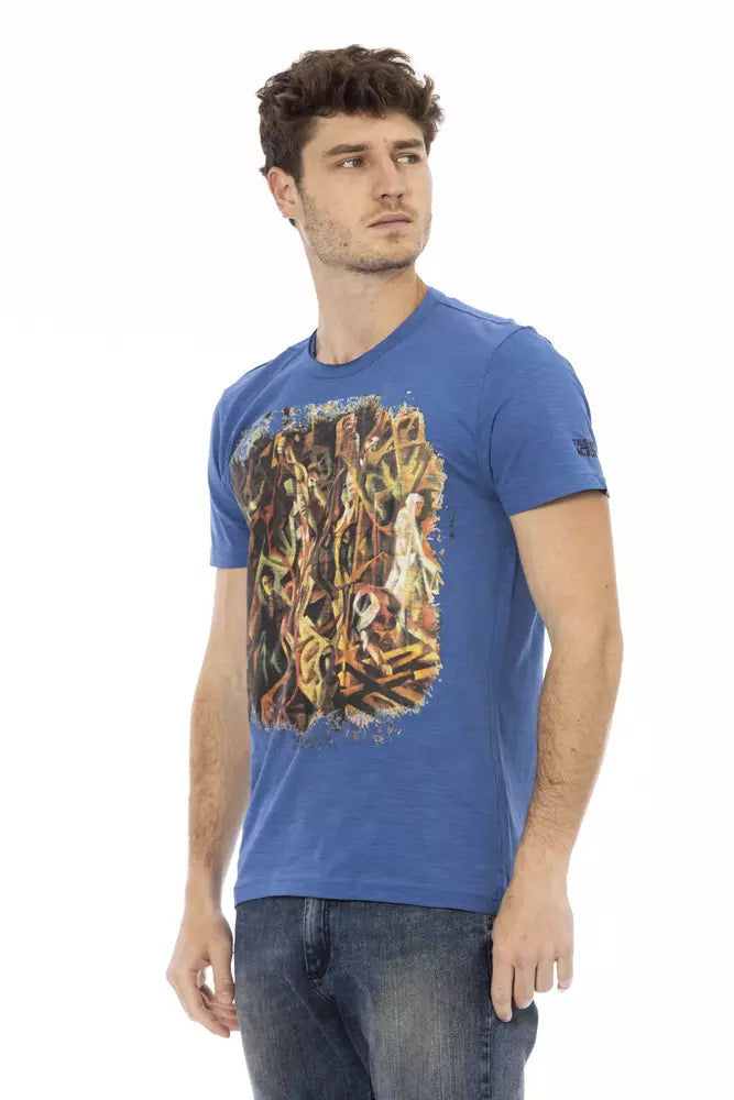 Camiseta de algodón azul