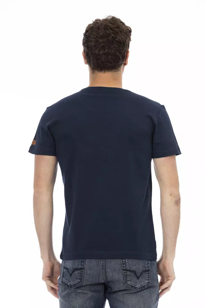 Camiseta de algodón azul