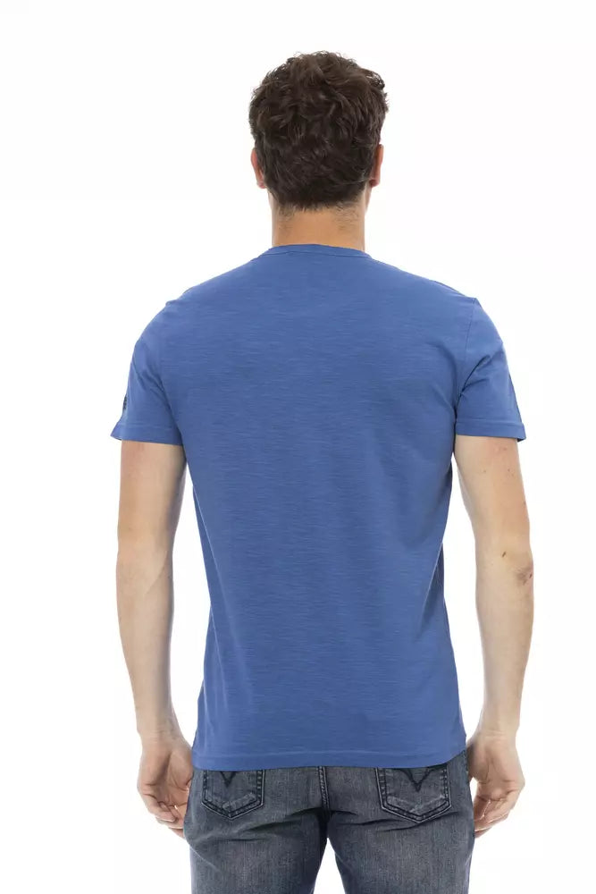 Camiseta de algodón azul