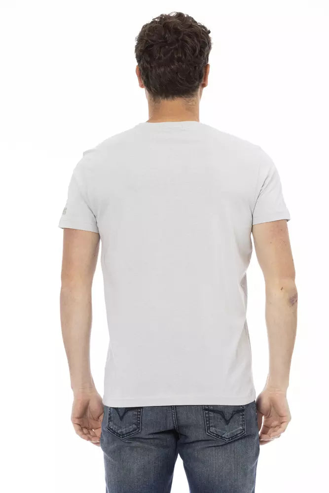 Schickes graues Kurzarm-Rundhals-T-Shirt