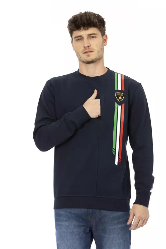 Pull en coton bleu pour hommes Automobili Lamborghini