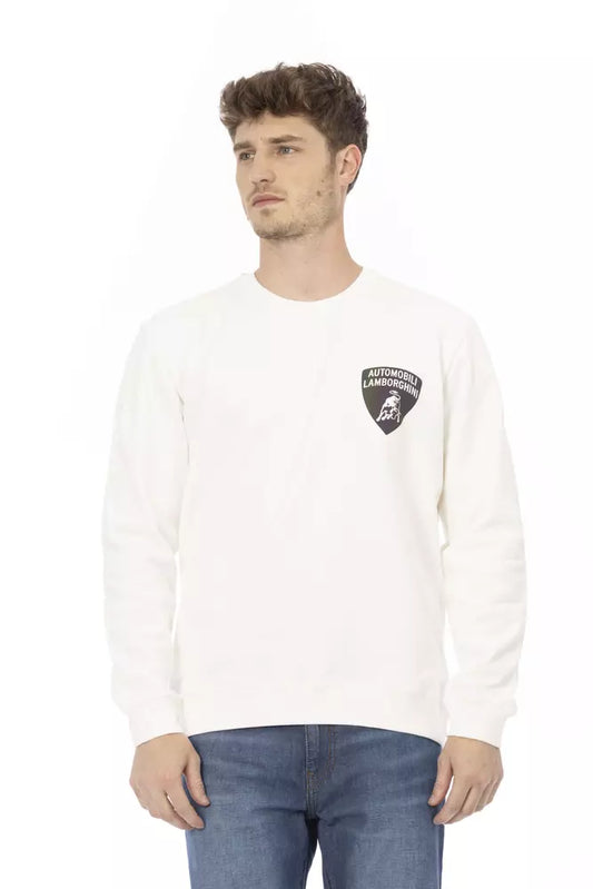 Pull en coton blanc pour hommes Automobili Lamborghini